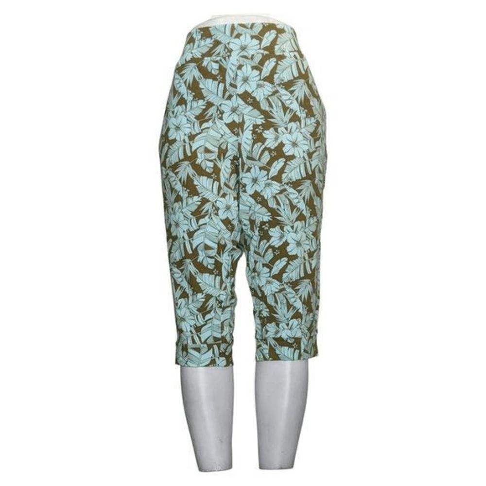AnyBody women's Cozy Knit Terry Printed Ultra Crop Pant - Picture 2 of 3